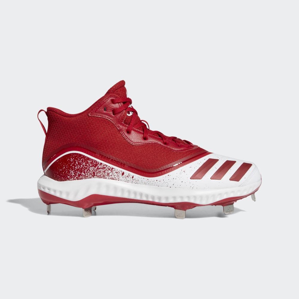 Adidas Men's Icon V Bounce Mid Baseball Cleats White/Red Ireland G28274